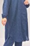 67063 Plus Size Jacquard Strawberry Trousers Set with Side Slit Detail - Navy Blue - 2