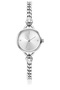 Women's Silver Color Chain Cord White Dial Minimal Stylish Wristwatch - 4