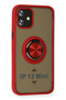 Aconcept iPhone 12 Case Montreal Silicone Cover with Ring (13824) - Red - 2
