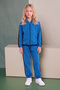 Girl's Stripe Detailed Zippered Hooded Double Pocket Tracksuit Set - 2