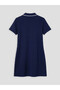 Rochie mini brodată cu guler polo - 7