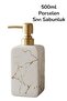 Luxury Porcelain Liquid Soap Dispenser 500ml White Marble - 2