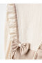 Girl's Bow Detailed Bagged Gilet Dress Combination - 5