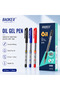 Blue 1.0mm 12pcs BAOKE 0.7mm/1.0mm Oil-based Ballpoint Pen Needle Tip Black Blue Red Smooth Writing