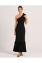 Women's Black Shoulder Bow Camisole Midi Dress - 7