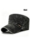 Men Women Distressed Patrol Castro Hat Flat Top Breathable Summer Sun Hat Cotton