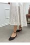 Brown Lace (Gloria) Women's Ballerinas with Ankle Tie - 4