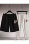 Sports Tracksuit Shorts 2-Piece Combination Thin Summer Sweat-Absorbing Cute Cat Printed Women's / Girls' Model