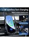 Wireless Car Charger & Mobile Phone Holder – 15W Fast Charging Auto Clamp Windshield Mount with Magnetic Head & USB Cable, Silver - 8