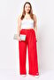 Women Regular Fit Textured Wide Leg Pants, Red - 2