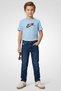 Kids Boy Sportswear Fit Short Sleeve Brand Logo Outdoor T-Shirt, Blue