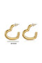 Gold Color Modern Heart Figured Earrings - 6