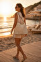 Women's Gold Pearl Detailed Straw Shoulder Bag Large Size Zippered Daily Summer Beach Bag - 7