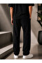 Men's Relaxed Fit Black Sweatpants with Elastic Waistband and Side Pockets - 3