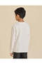 Boys Cream Plain Long Sleeve Crew Neck T-Shirt - 3