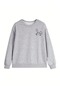 Women's Gray Figure Rabbit Printed Crew Neck Oversize Sweatshirt - 3