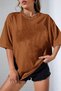 Women's Brown Butterfly Printed Oversize T-Shirt - 2