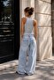 Women's Gray Ribbed Textured U-Neck Slim Fit Sleeveless Standard Length Undershirt - 2
