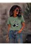 تي شيرت نسائي أساسي مطبوع رقميًا بنقش الكرز