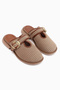 Elona Beige Buckle Women's Slippers - 3