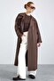 Water Repellent Trench Coat with Stand Collar, Patch and Epaulet Detail Brown 6878 - 6