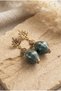 Handmade Green Ceramic Earrings with Brass Fittings - 3