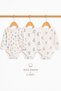 100% Cotton 3-Piece Long Sleeve Baby Bodysuit Set with Snap Fasteners Newborn Baby Bodysuit 0-12 Months