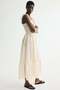 Frill-trimmed smocked-bodice dress