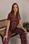 Women's 100% Cotton Sunny Mood Patterned Relax Fit Short Sleeve Loose Pajama Set