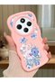 Redmi 14C Compatible Case Camera Protector Pink Silicone Couple Phone Case Floral Pattern