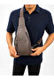 Men's 5-Compartment Faux Leather Crossbody Chest Bag Brown - 5