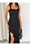 Women's Slit Detail Backless Long Lace Dress - 2