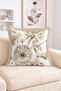 Fringed Throw Pillow Cover with Dried Flowers and Dandelion Motifs - Bohemian Decorative Pillowcase - 2