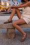 Women's Buckle-Strapped Ballerinas Harves Mink Suede - 6