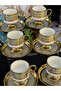 6 Persons' Footed Golded Embroidered 1St Class Item Sinif Porcelain Coffee Cup Set 90 ml Mdl1 - 8