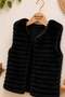 Girl's striped plush vest - soft textured, stylish faux fur look for winter - ages 2-5 - 3