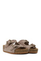Women's Beige Double Buckle Thick Soled Suede Leather Slippers 26Sfd181210 - 2
