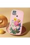 Poco C31 Compatible Case Camera Protector Pink Silicone Couple Phone Case with Floral Pattern - 2