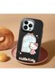 iPhone 13 Pro Max Compatible Case Camera Protector Black Silicone Couple Phone Case with Kitty Pattern - 2
