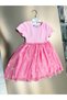 Girls' Pink Tulle Skirted Dress with Bowknot Pattern Short Sleeves – Birthday and Party Dress - 4