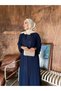 Plus Size Striped Patterned Stoned Evening Dress - 5