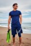 Lettered Navy Blue Men's Shorts |   S2406
