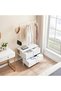 Multi-Functional 4-Drawer Dresser Organizer - Heavy Duty Metal Frame, Wooden Top, Hanging Rod & 2 Side Hooks - Garment Storage for Bedroom, Entryway, Living Room, Color: White - 2