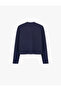 Pique Fabric Appliqué Detailed Ornate Buttoned Long Sleeve Crew Neck Cardigan - 7