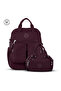 Travel Backpack for Women 2 Piece Set, Backpack & Crossbody Bag, Water Resistant Crinkle Nylon - Burgundy
