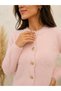 Women's Polo Collar Soft Textured Knitwear Cardigan with Gold Buttons Soft Textured Long Sleeve Stylish Casual Cardigan - 4