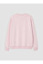 Ozmarka New Season Pink Printed Oversize Women's Thick Sweatshirt - 8