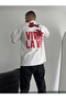 Printed Oversize Crew Neck T-Shirt - White - 3