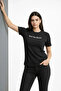 Wafıl Fabric T-Shirt Regular Fit Crew Neck Printed Casual Basic T-Shirt - Black - 2