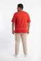 Red 100% Cotton Oversized Plus Size Men's Printed T-Shirt - 3XL 4XL 5XL 6XL 7XL 8XL 9XL 10XL 11XL T-Shirt - Relaxed Fit - 4